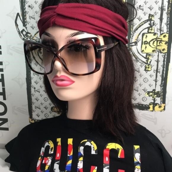 NEW AUTHENTIC Tom Ford Women's Oversized Tortoise Sunglasses TF943 53F","descrip - Picture 1 of 13